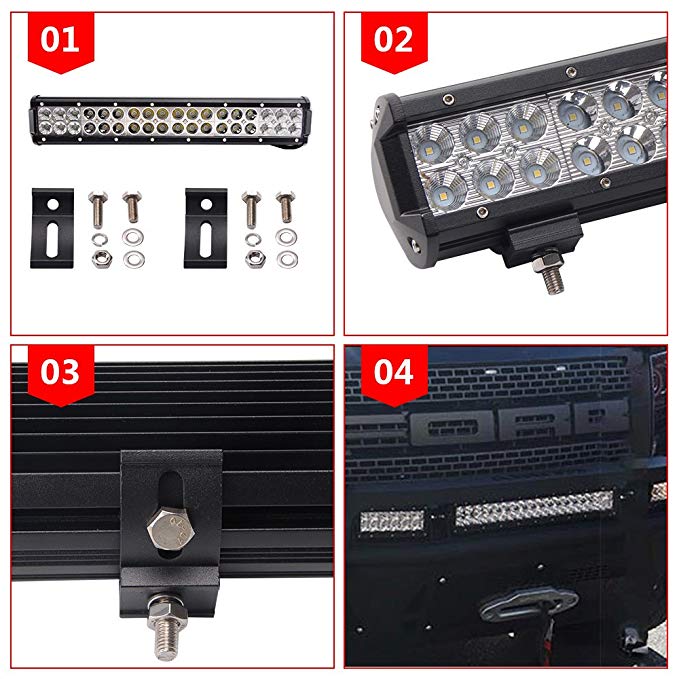 12v126w underwater waterproof led light bar 5050